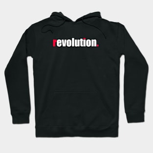 'Revolution / Evolution' Contemporary Design Text Slogan Hoodie